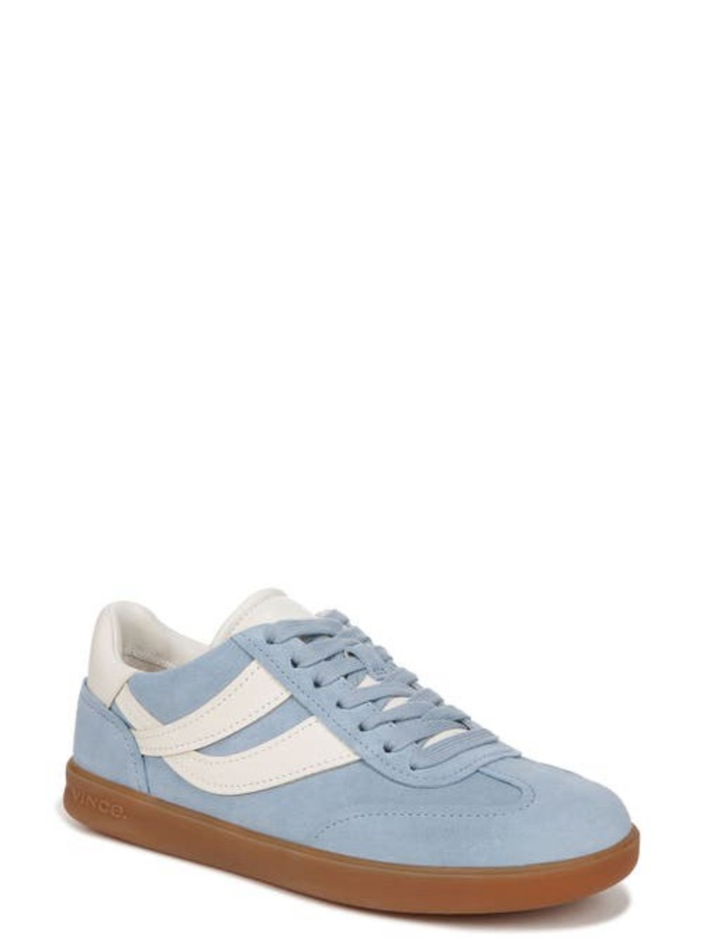 Like New Vince Light Blue Suede Sneakers with White Stripes